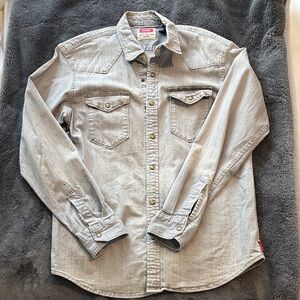 EUC Men’s Gray Vintage Wash Button Down Shirt Size M